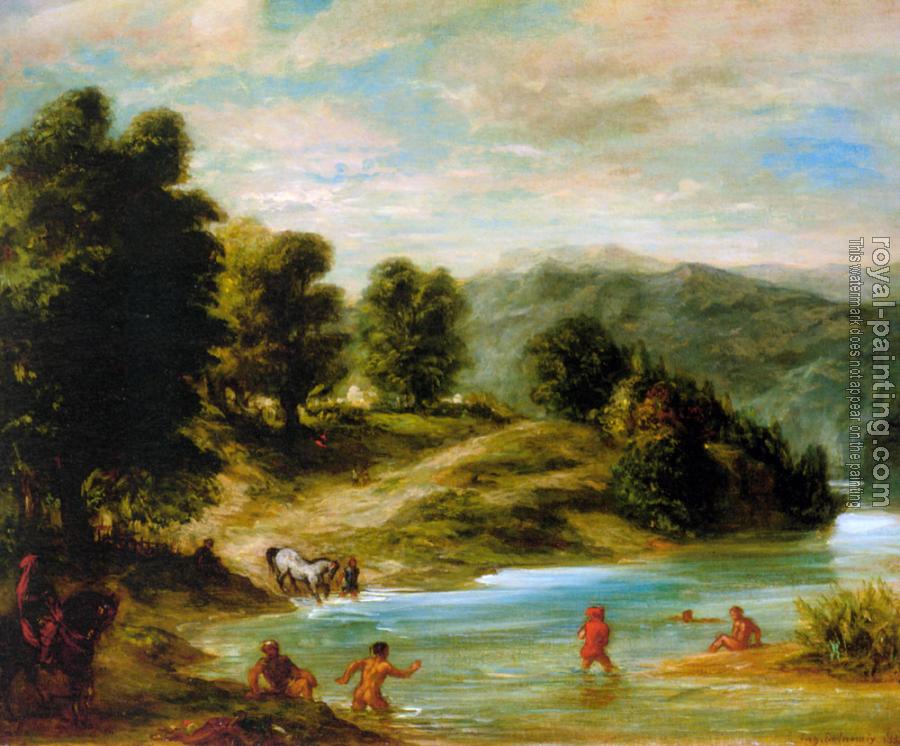 Eugene Delacroix : The Banks of the River Sebou